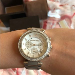 Michael Kors Silver and crystal watch